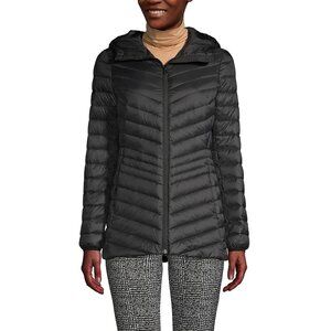 NWT Lands End Wanderweight Ultralight Packable Hooded Long Down Jacket 1X NEW